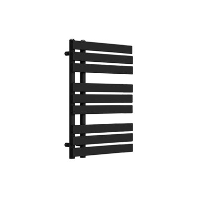 Lux Heat Black Open-Flat Designer Towel Radiator 800mm (H) x 600mm (W)