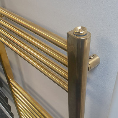 Lux Heat Brass Ladder Towel Radiator 1200mm (H) x 500mm (W)