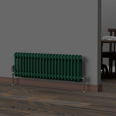 Lux Heat British Racing Green Horizontal 2 Column Traditional Radiator ...