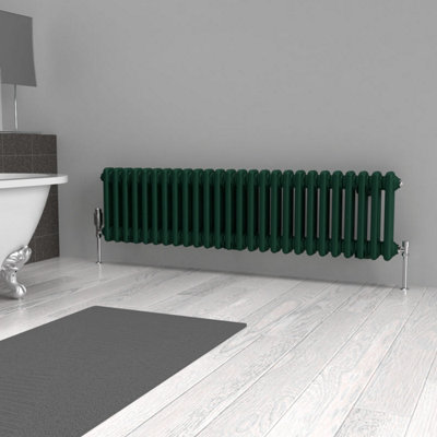 Lux Heat British Racing Green Horizontal 2 Column Traditional Radiator ...
