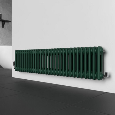 Lux Heat British Racing Green Horizontal 2 Column Traditional Radiator ...
