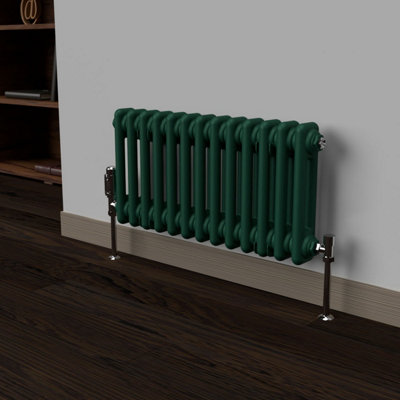 Lux Heat British Racing Green Horizontal 2 Column Traditional Radiator ...