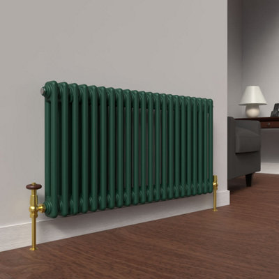 Lux Heat British Racing Green Horizontal 2 Column Traditional Radiator ...
