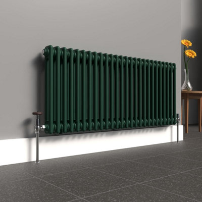 Lux Heat British Racing Green Horizontal 2 Column Traditional Radiator ...