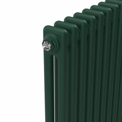 Lux Heat British Racing Green Horizontal 2 Column Traditional Radiator ...