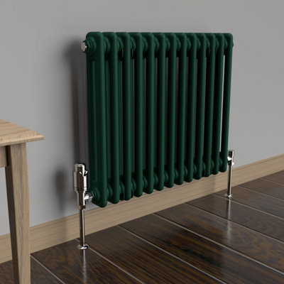 Lux Heat British Racing Green Horizontal 2 Column Traditional Radiator ...