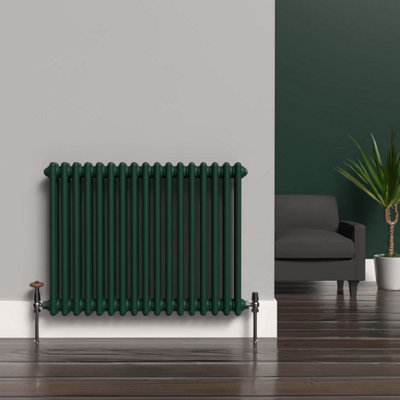 Lux Heat British Racing Green Horizontal 2 Column Traditional Radiator ...