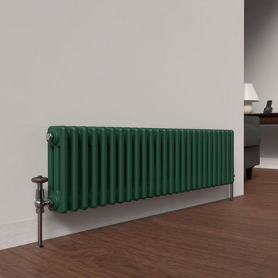 Lux Heat British Racing Green Horizontal 3 Column Traditional Radiator ...