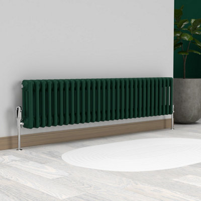 Lux Heat British Racing Green Horizontal 3 Column Traditional Radiator ...