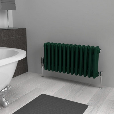 Lux Heat British Racing Green Horizontal 3 Column Traditional Radiator ...