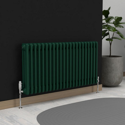 Lux Heat British Racing Green Horizontal 3 Column Traditional Radiator ...