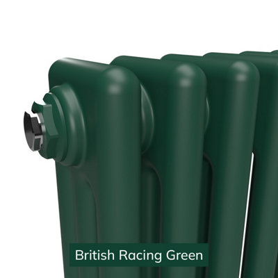 Lux Heat British Racing Green Horizontal 3 Column Traditional Radiator ...