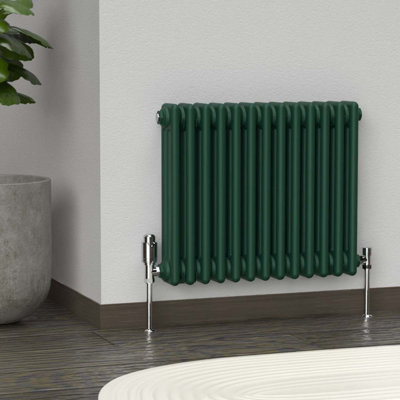Lux Heat British Racing Green Horizontal 3 Column Traditional Radiator ...