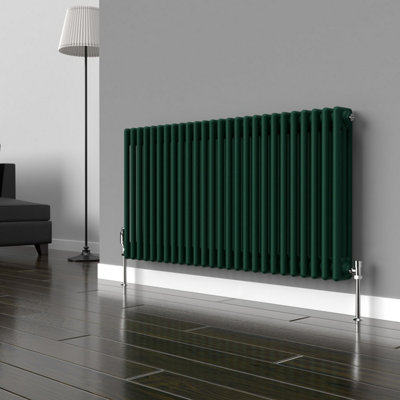 Lux Heat British Racing Green Horizontal 3 Column Traditional Radiator ...