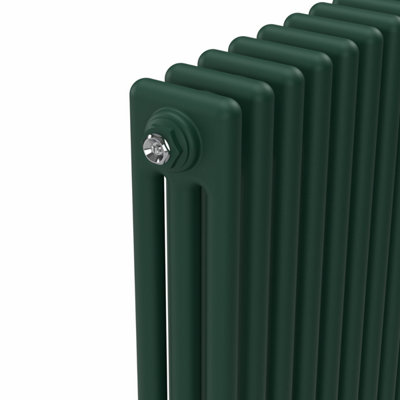 Lux Heat British Racing Green Horizontal 3 Column Traditional Radiator ...