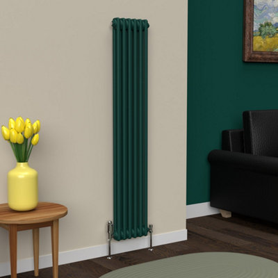 Lux Heat British Racing Green Vertical 2 Column Traditional Radiator ...