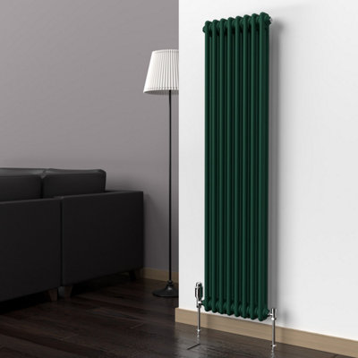 Lux Heat British Racing Green Vertical 2 Column Traditional Radiator ...