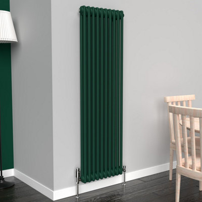 Lux Heat British Racing Green Vertical 2 Column Traditional Radiator ...