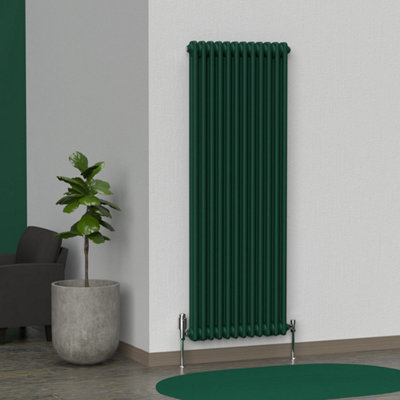 Lux Heat British Racing Green Vertical 2 Column Traditional Radiator ...