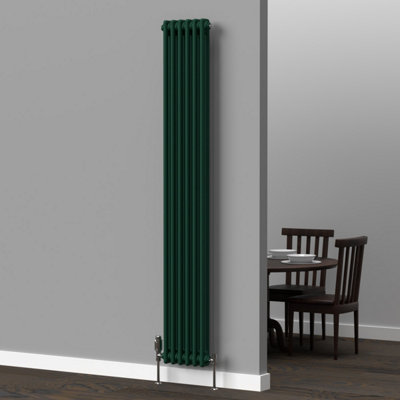 Lux Heat British Racing Green Vertical 2 Column Traditional Radiator ...
