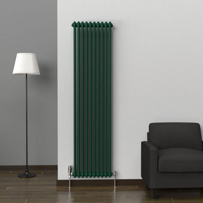 Lux Heat British Racing Green Vertical 2 Column Traditional Radiator ...