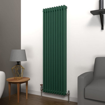 Lux Heat British Racing Green Vertical 3 Column Traditional Radiator ...