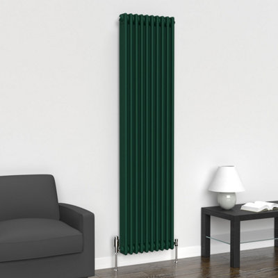 Lux Heat British Racing Green Vertical 3 Column Traditional Radiator ...