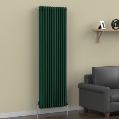 Lux Heat British Racing Green Vertical 3 Column Traditional Radiator ...