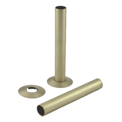 Lux Heat Brushed Brass 18mm x 130mm Radiator Pipe Sleeving Kit
