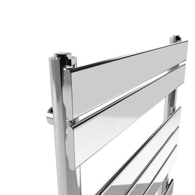 Lux Heat Chrome Flat Designer Towel Radiator 800mm (H) x 600mm (W)