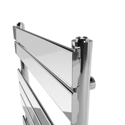Lux Heat Chrome Flat Designer Towel Radiator 800mm (H) x 600mm (W)