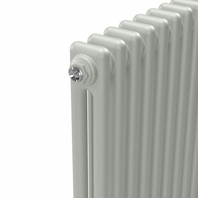 Lux Heat Dove Grey Horizontal 2 Column Traditional Radiator 300mm (H) x ...