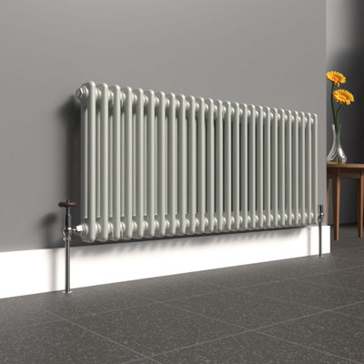 Lux Heat Dove Grey Horizontal 2 Column Traditional Radiator 500mm (H) x ...