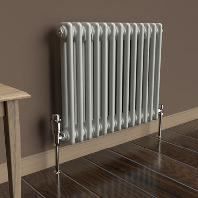 Lux Heat Dove Grey Horizontal 2 Column Traditional Radiator 500mm (H) x ...