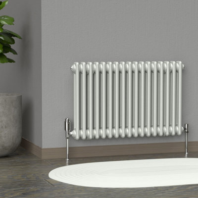 Lux Heat Dove Grey Horizontal 2 Column Traditional Radiator 500mm (H) x ...