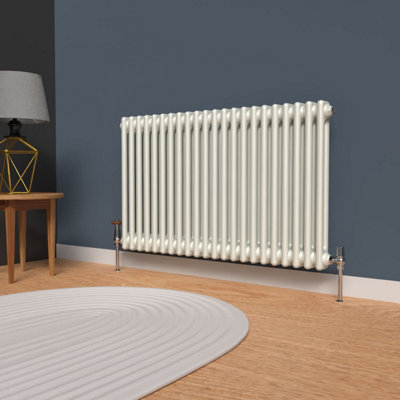 Lux Heat Dove Grey Horizontal 2 Column Traditional Radiator 600mm (H) x ...