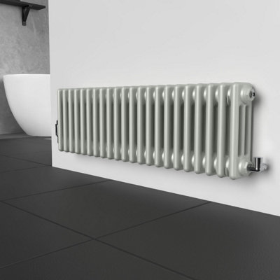 Lux Heat Dove Grey Horizontal 3 Column Traditional Radiator 300mm (H) x ...