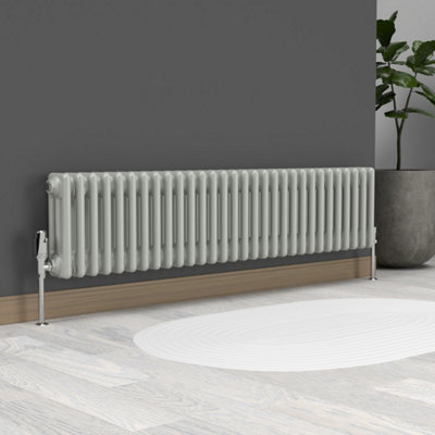 Lux Heat Dove Grey Horizontal 3 Column Traditional Radiator 300mm (H) x ...