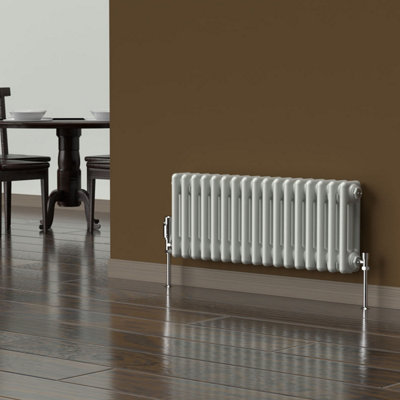 LUX HEAT DOVE GREY HORIZONTAL 3 COLUMN TRADITIONAL RADIATOR 300MM (H) X ...