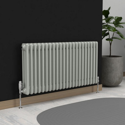 Lux Heat Dove Grey Horizontal 3 Column Traditional Radiator 500mm (H) x ...