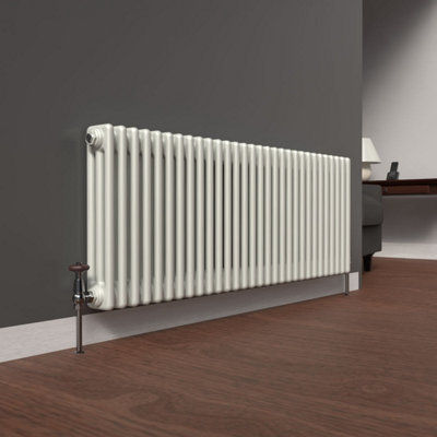 Lux Heat Dove Grey Horizontal 3 Column Traditional Radiator 500mm (H) x ...