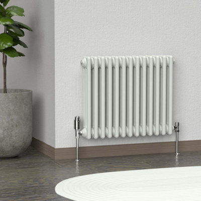 Lux Heat Dove Grey Horizontal 3 Column Traditional Radiator 500mm (H) x ...