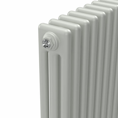 Lux Heat Dove Grey Horizontal 3 Column Traditional Radiator 500mm (H) x ...