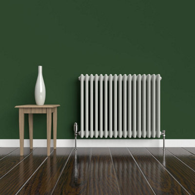 Lux Heat Dove Grey Horizontal 3 Column Traditional Radiator 600mm (H) x ...