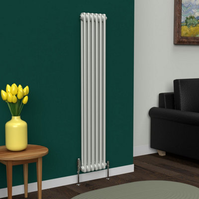 Lux Heat Dove Grey Vertical 2 Column Traditional Radiator 1500mm (H) x ...