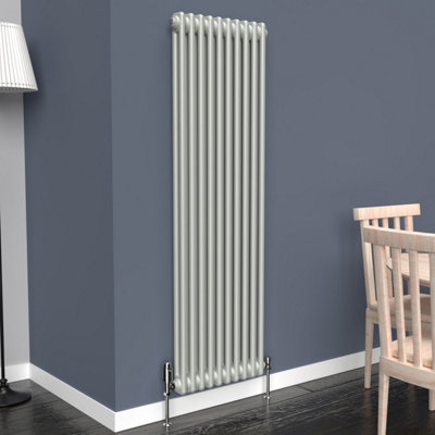 Lux Heat Dove Grey Vertical 2 Column Traditional Radiator 1500mm (H) x ...