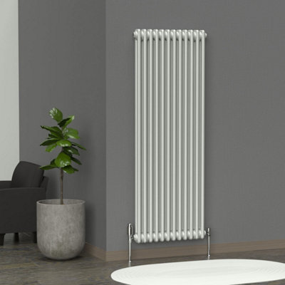 Lux Heat Dove Grey Vertical 2 Column Traditional Radiator 1500mm (H) x ...