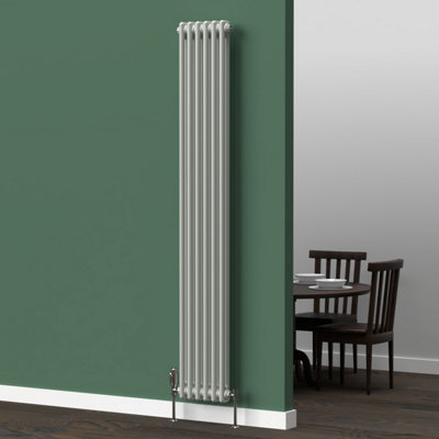 Lux Heat Dove Grey Vertical 2 Column Traditional Radiator 1800mm (H) x ...