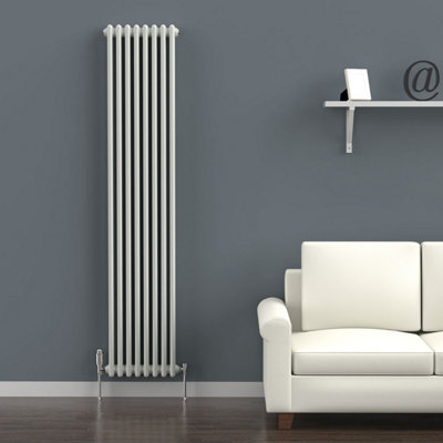 Lux Heat Dove Grey Vertical 2 Column Traditional Radiator 1800mm (H) x ...