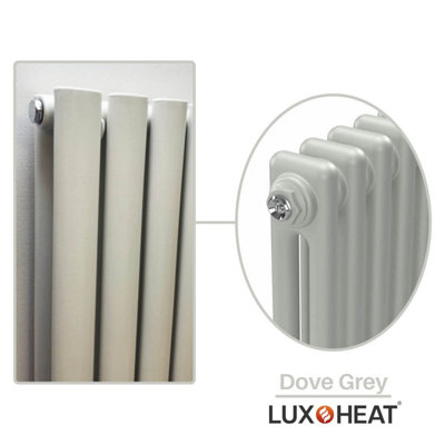 Lux Heat Dove Grey Vertical 2 Column Traditional Radiator 1800mm (H) x ...